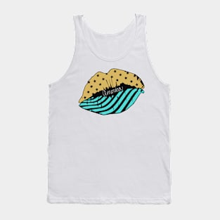 America kiss teal 2 Tank Top